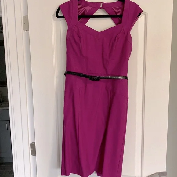 whbm pink dress Women's Pleated Midi Halter Dress in Pink size 18